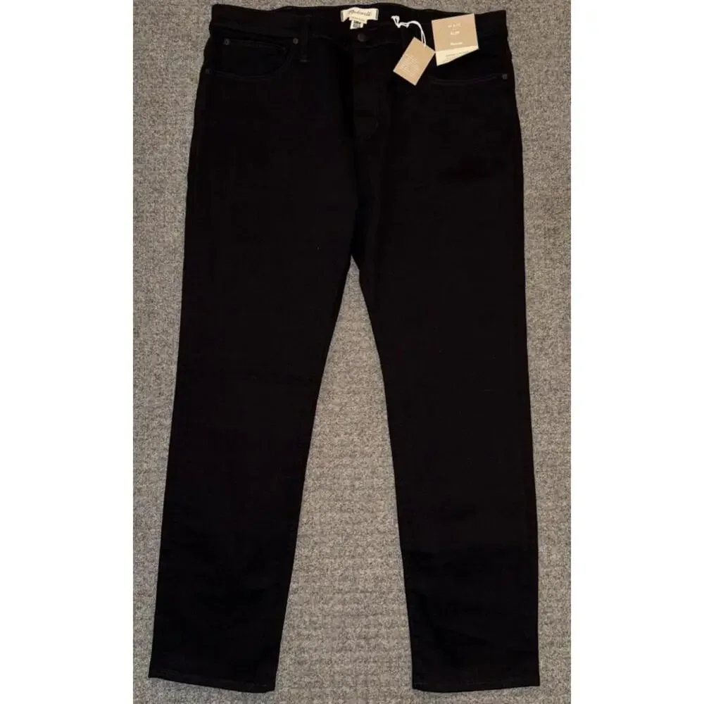 NWT Made well Mens Athletic Slim Black Jeans Size 40x 32 Flex Denim Coolmax